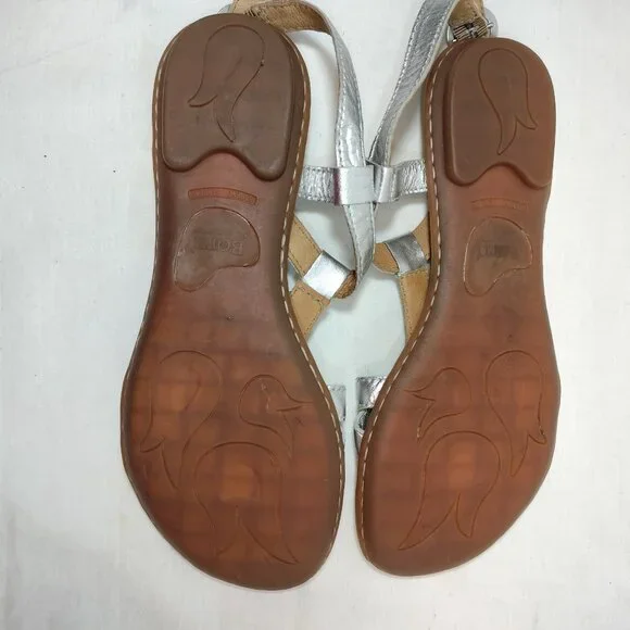 Børn Metallic Silver Strappy Flat Sandals - Picture 5 of 5